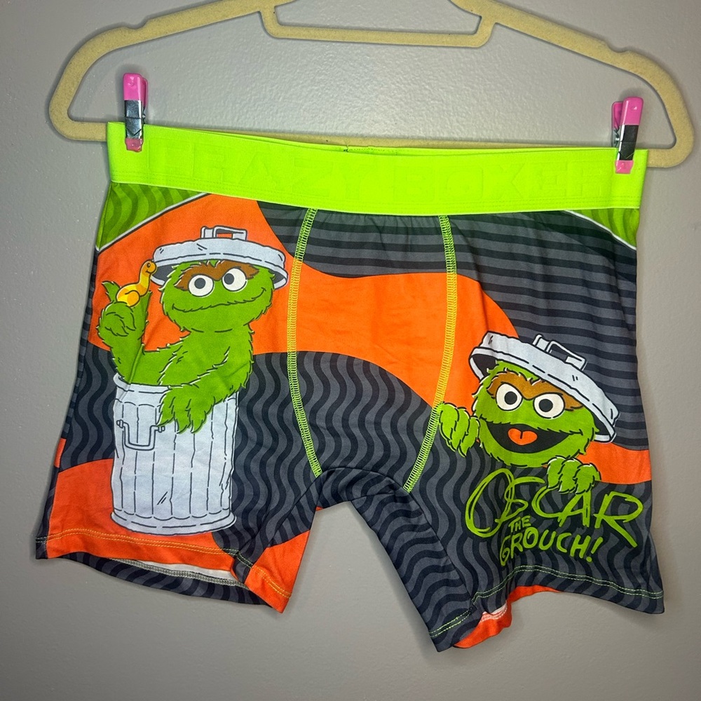 NWOT Adult Sesame Street Oscar the Grouch Stretch Unisex Boxer Briefs